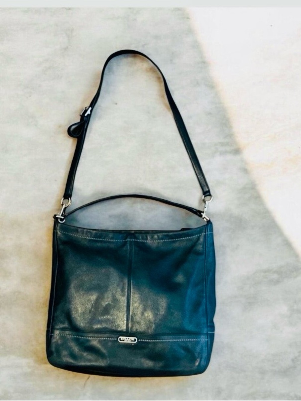Coach Boho Black Leather Shoulder Crossbody Bag